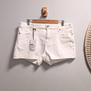 PAIGE Jimmy Jimmy Denim Jean Shorts Raw Hem Cuff White Stretch Women's 32 NWT